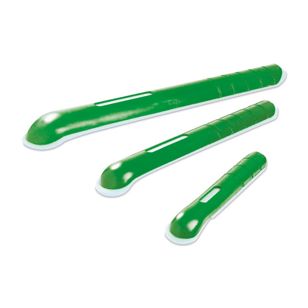 Férula de plástico, verde, 20x3 cm