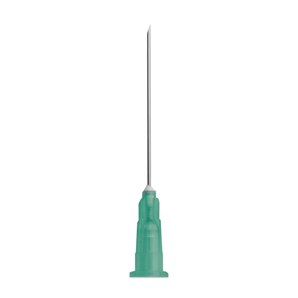 Cánula desechable EICKINJECT, 21G x 40 mm, paquete de 100 unidades, verde, estéril