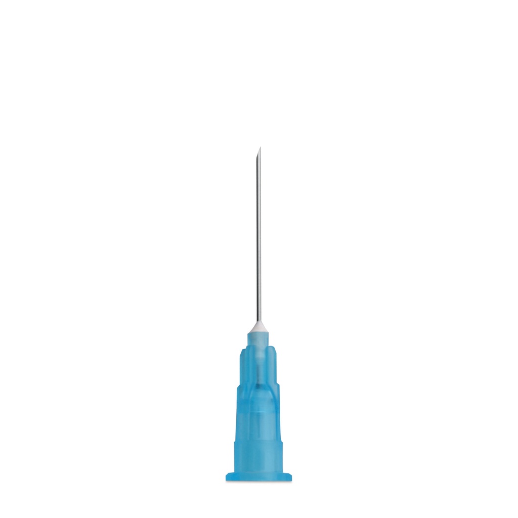 Canule jetable EICKINJECT, 23G x 25 mm, paquet de 100, bleue, stérile