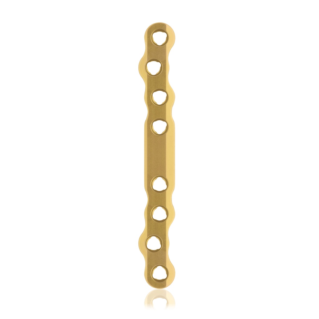 Placa ósea EickLoxx S-Type de 8 orificios, 90 x 11 x 4,5 mm, titanio, oro