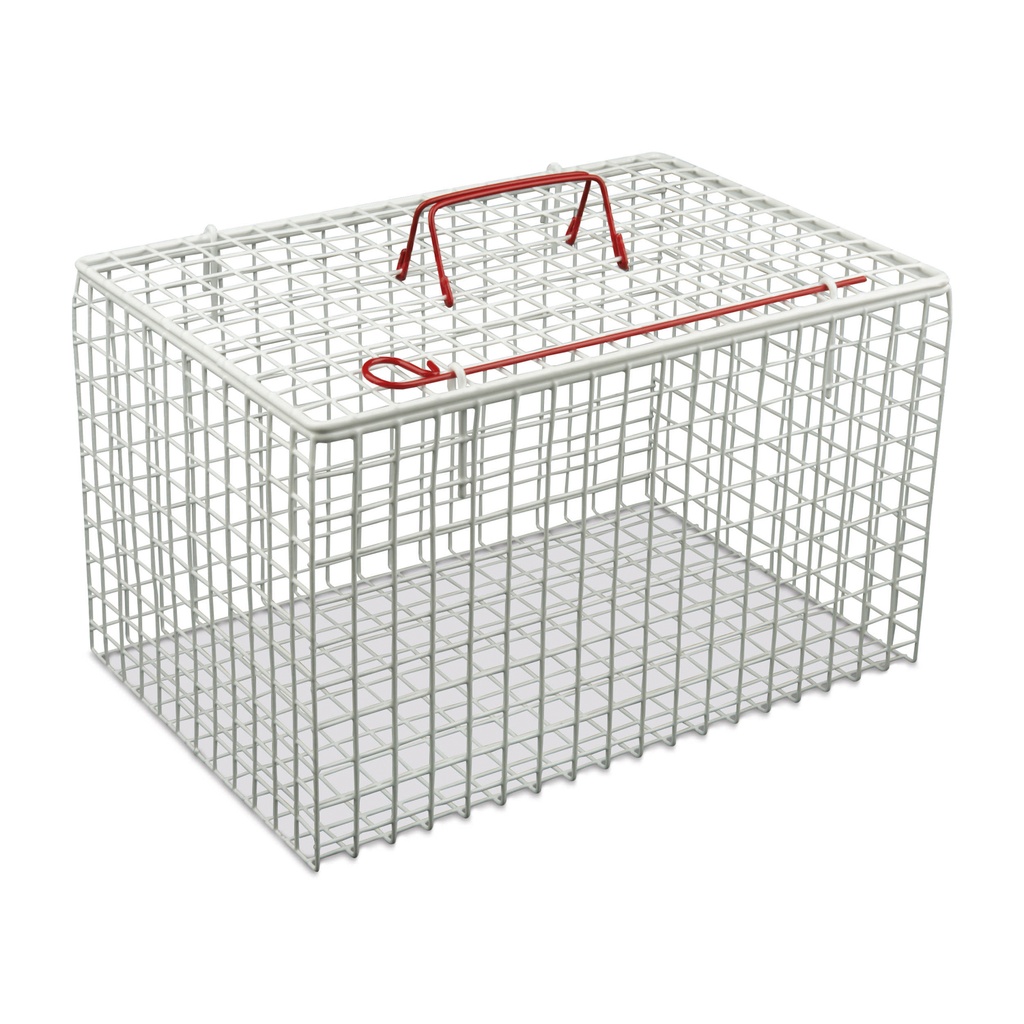 Cage p. chat blanche, recouverte plast. B: 45 x H: 30 x T: 30 cm