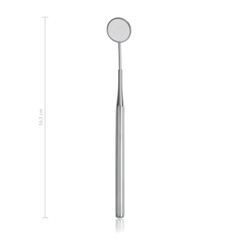 Dental mirror with handle, 22 mm diam.  