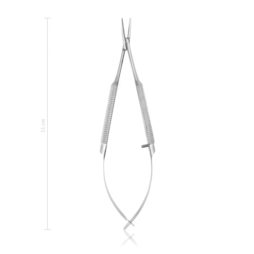 Porta-aguja, Barraque, 11 cm, curvadomango redondo sin enclavamiento