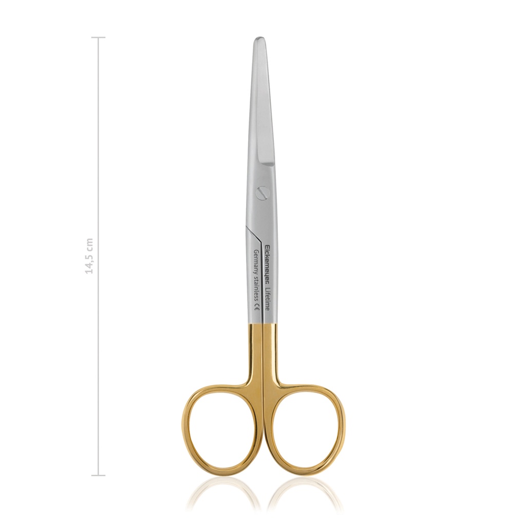 Dissecting scissors Mayo, curved, blunt 14,5cm, TC with Serrated cutting edge 