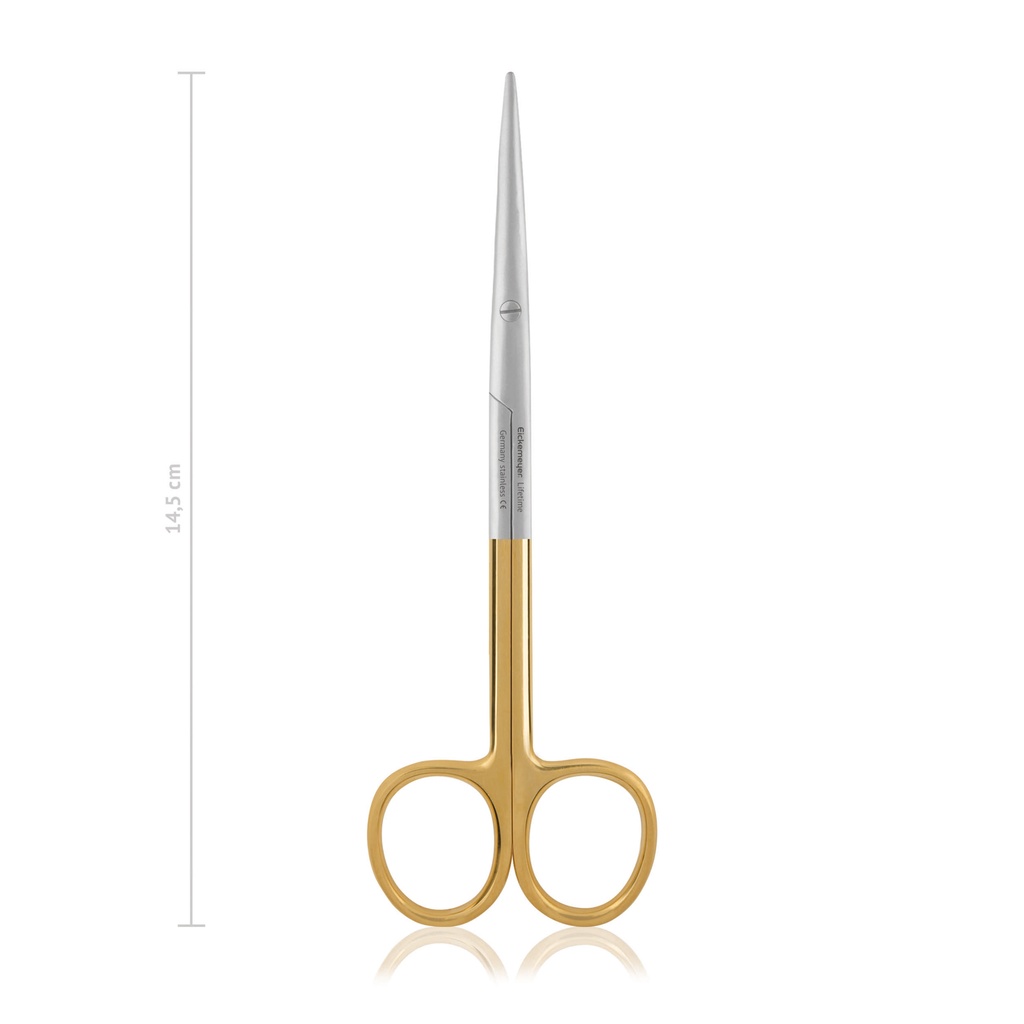 Dissecting scissors Metzenbaum, curved, 14,5 cm, TCW with Serrated cutting edge 