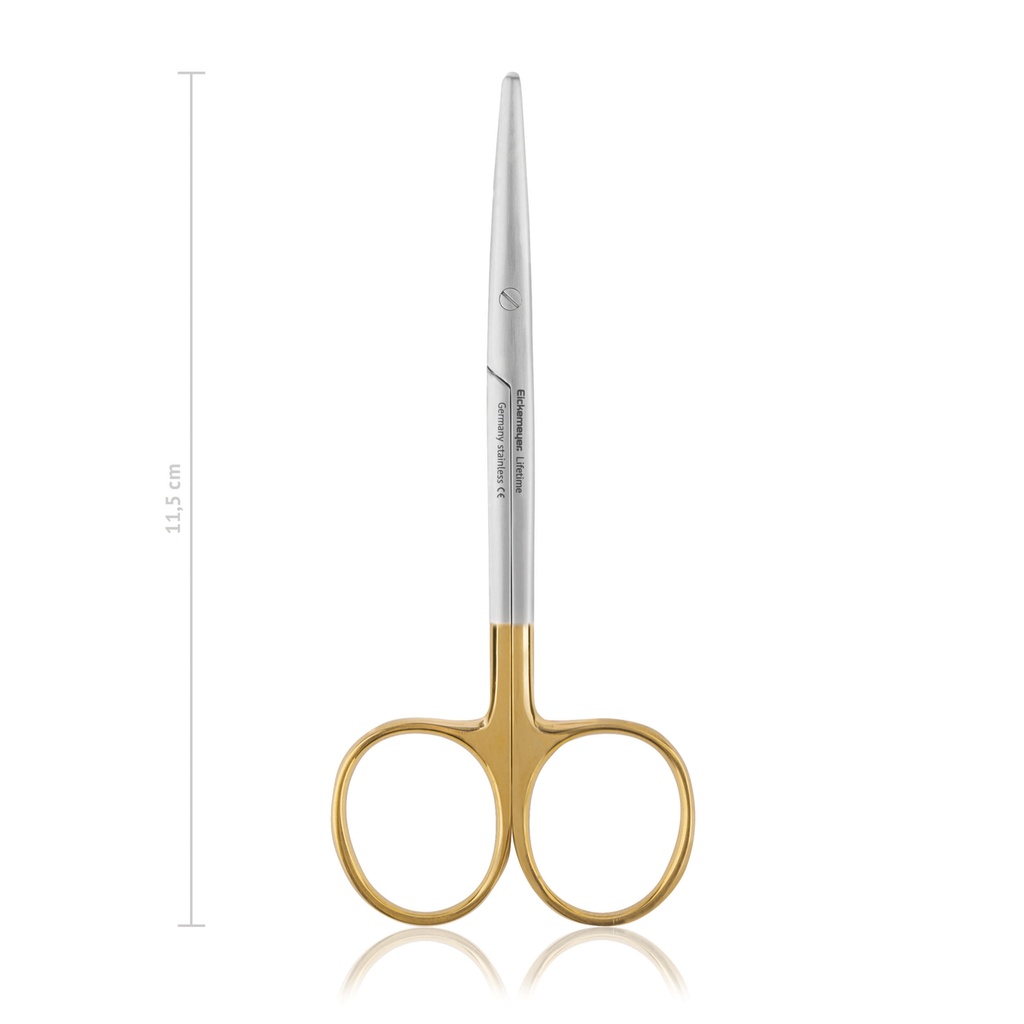 Dissecting scissors, curved, delicate, 11,5 cm,TC 