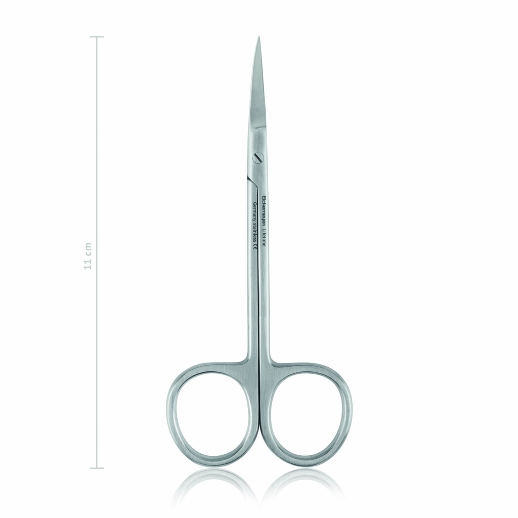 Delicate scissors, 11 cm, curved, sharp/sharp 