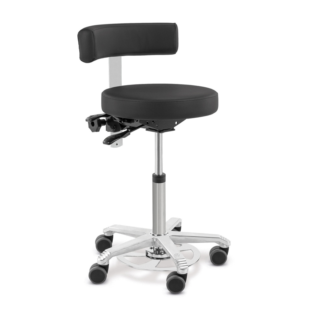 SCORE chaise d'opération médicale avec siège rond, dossier et commande au pied