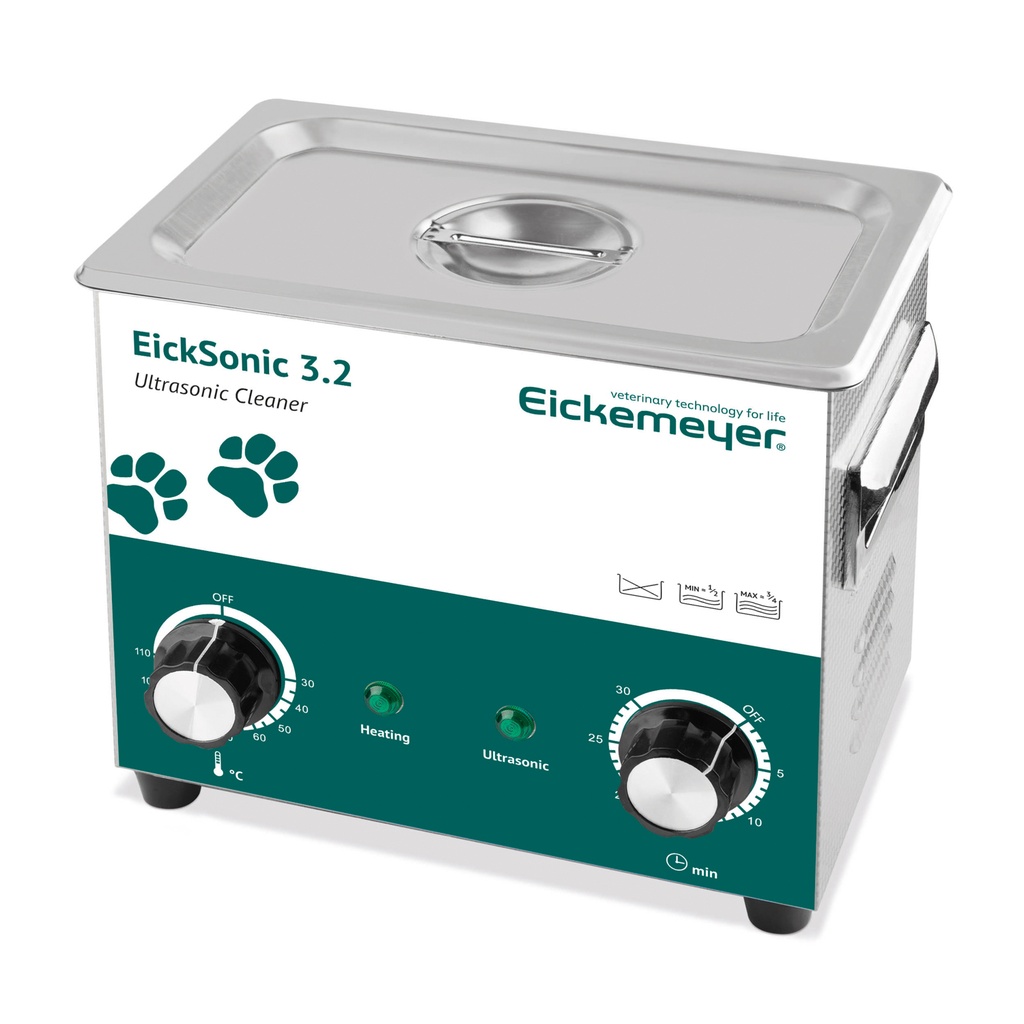 EickSonic 3.2 Ultrasonic Bath, 3.2 litres, with heating incl. lid and basket 