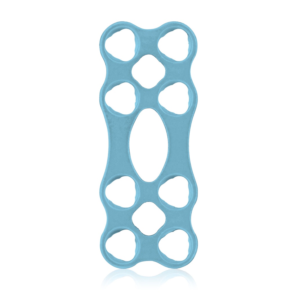 Micro plaque osseuse EickLoxx, système 1,0 mm, bleu clair, plaque 4x2 trous, dimensions en mm : 18,5 x 7,5 x 1,0