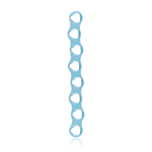 [197411] Plaque osseuse EickLoxx Micro, système 1,0 mm, bleu clair, 8 trous, dimensions en mm : 31,5 x 3,5 x 1,0