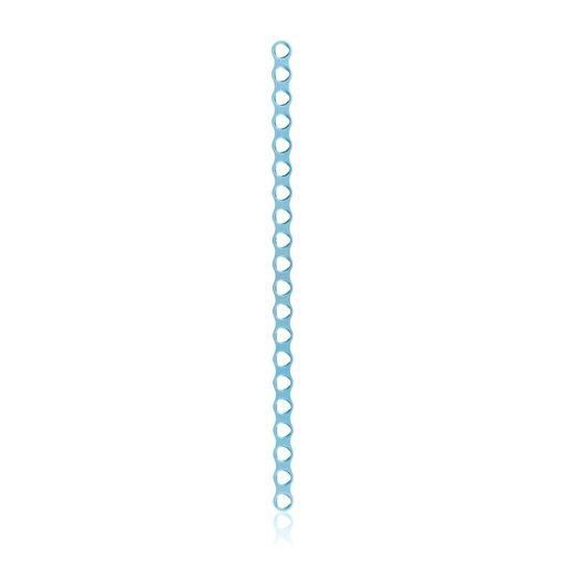 [197412] Placa microósea EickLoxx, sistema de 1,0 mm, azul claro, 20 orificios, dimensiones en mm: 79,5 x 3,5 x 1,0