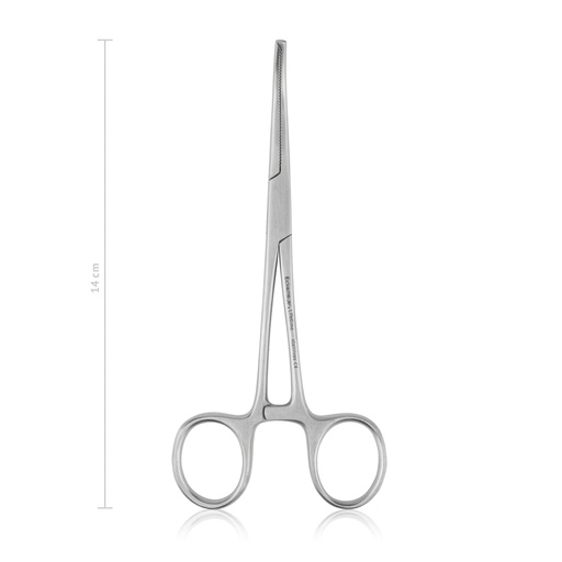 [974114] Haemostatic forceps Kocher, 14 cm, curved, 1x2 teeth 