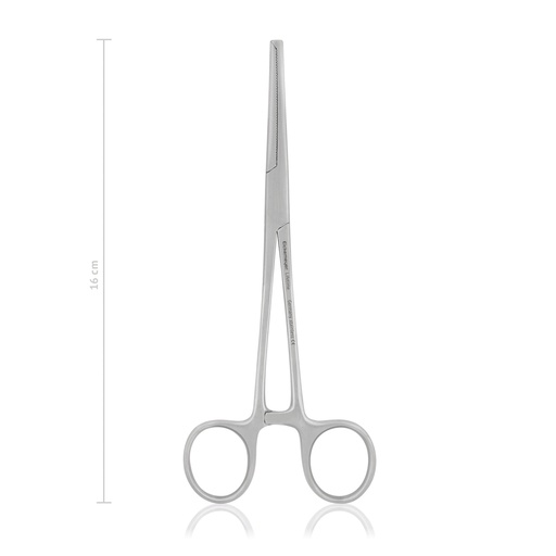 [142416] Pinza hemostatica con dientesKocher-Ochsner, 16 cm,  recto,1x2  dientes