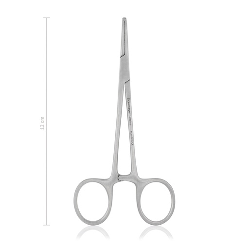 [973712] Pinza hemostatica delicada12 cm , curvado, 1x2 dientes,