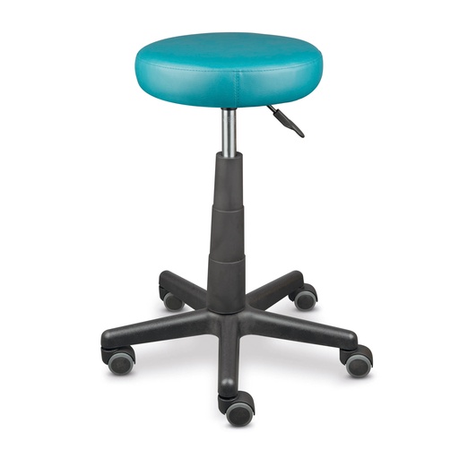 [610177] ZWOOZI Operating and treatment stool height adjustable 64 - 85 cm round seat, evergreen