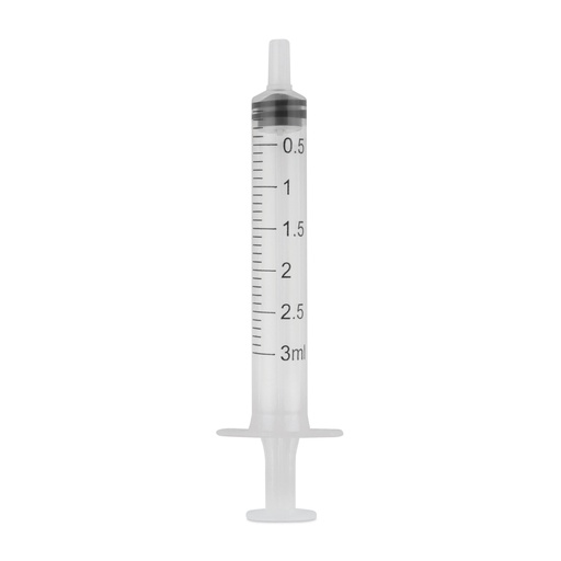 [050358] Seringue jetable EICKINJECT, 3 ml, 3 parties, avec piston en caoutchouc, paquet de 100, stérile