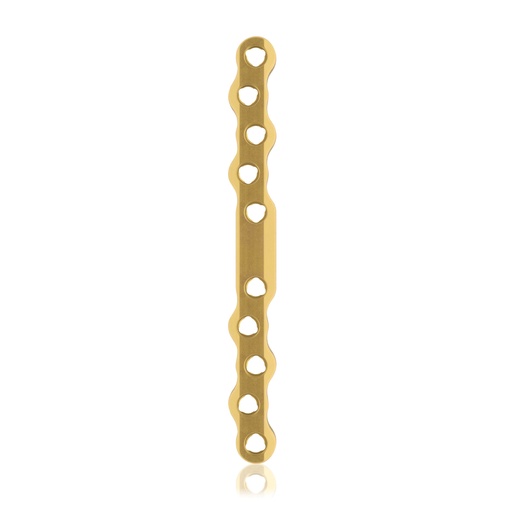 [187754] Placa ósea EickLoxx S-Type de 10 orificios, 110 x 11 x 4,5 mm, titanio, oro