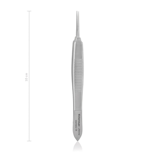 [171503] Pince à fixation et suture Castroviejo, 0,3 mm largeur de dents, 10 cm