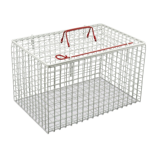 [642000] Cage p. chat blanche, recouverte plast. B: 45 x H: 30 x T: 30 cm