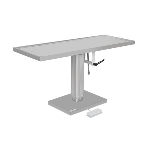 [601550] Table de soin et opératoire 50x130 cm plaque CNS 18/8, avec plateau basculant