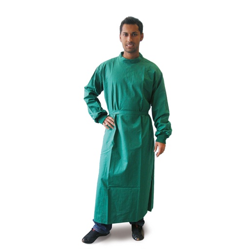 [940704] Green surgeons gown Hannover, size 4 autoclavable 