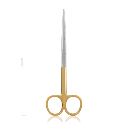 [116315] Dissecting scissors Metzenbaum, curved, 14,5 cm, TCW with Serrated cutting edge 