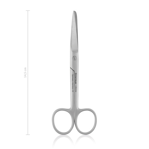 [114314] Ciseaux à chirurgie, 14,5 cm,courbés, pointus / mousses