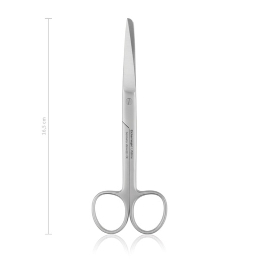 [114316] Ciseaux à chirurgie, 16,5 cm, courbés, pointus / mousses