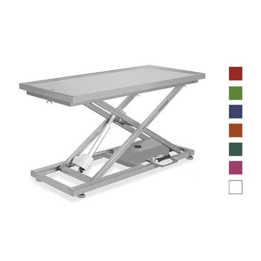 [604200] Eickemeyer mesa de exámen II en forma de tijera, modelo básico, acero inox. 60 x 130 cm