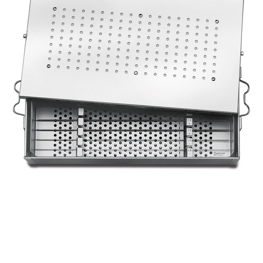 [180846] Caja de esterilización 34 x 20 x 7 cmacero Inowidable , filtro incluido, concierree clamp